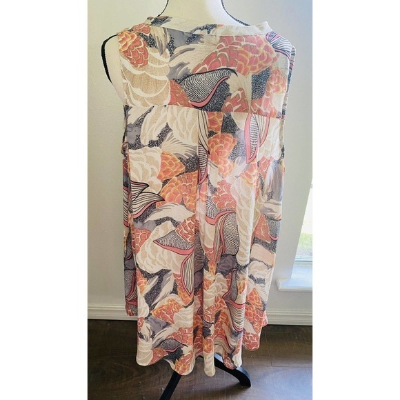 Umgee Floral Sleeveles Tunic Dress Size M Keyhole Neck Style #R7298 Size XL - Picture 5 of 8
